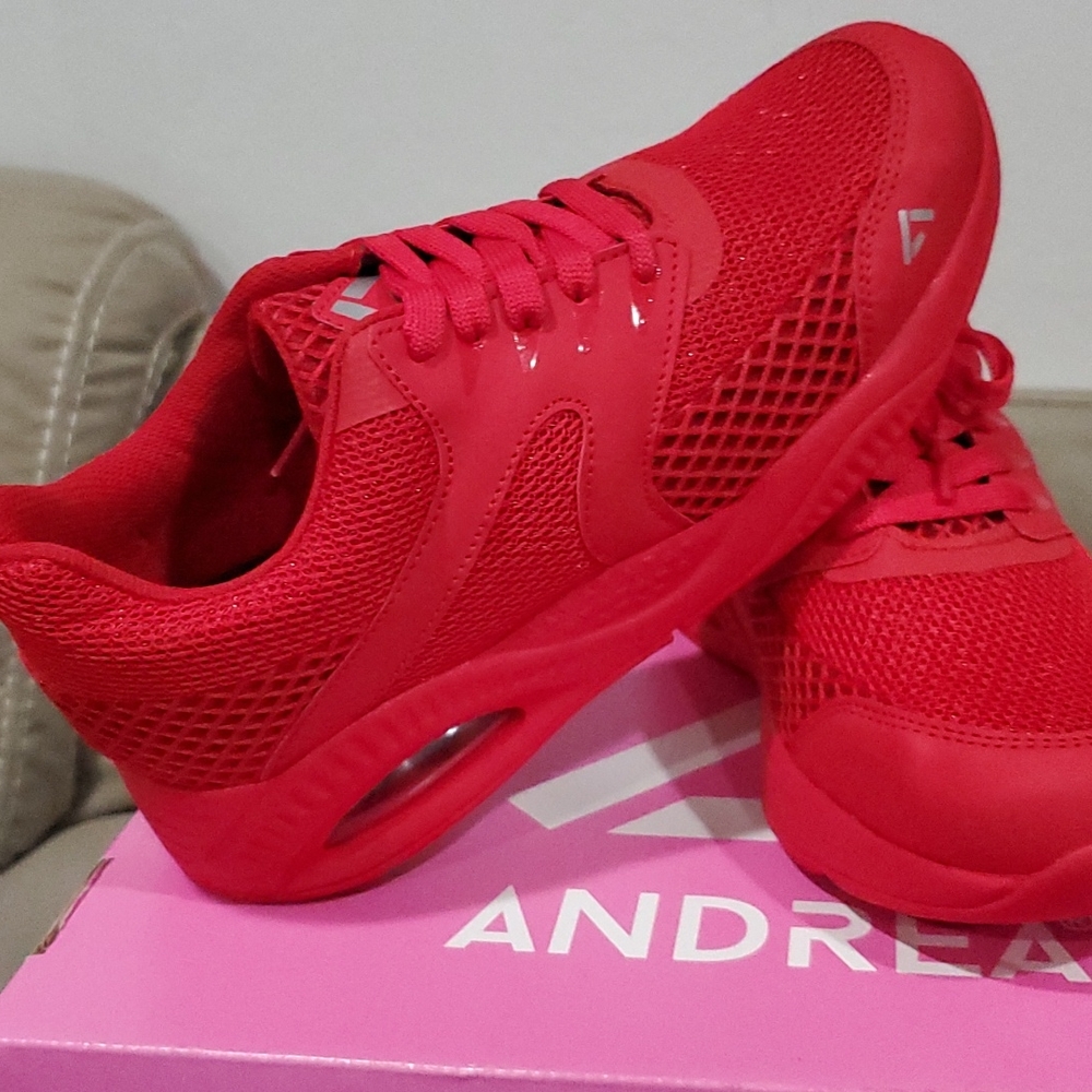 Red textil sport shoes
